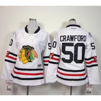 Blackhawks #50 Corey Crawford White 2015 Winter Classic Women's Stitched NHL Jersey