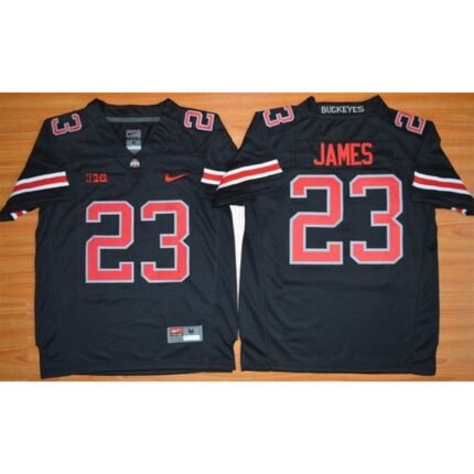 Buckeyes #23 Lebron James Black(Red No.) Limited Stitched Youth NCAA Jersey