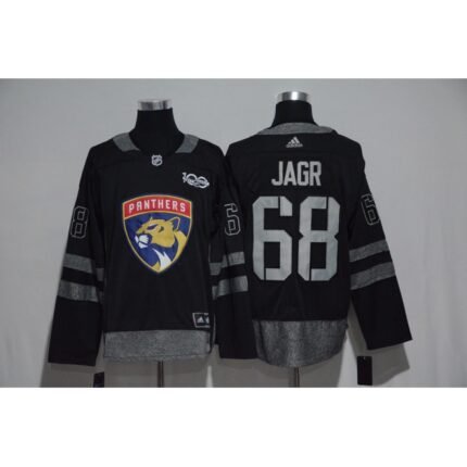 Florida Panthers #68 Jaromir Jagr Black Men's 1917-2017 100th  Anniversary Stitched NHL Jersey