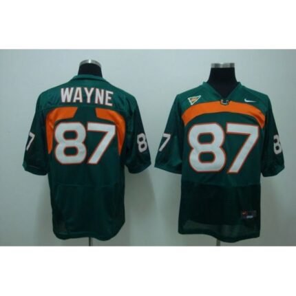 Hurricanes #87 Reggie Wayne Green Stitched NCAA Jersey