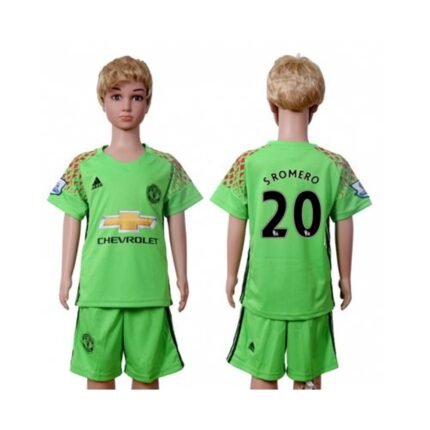Manchester United #20 Sromero Green Kid Soccer Club Jersey