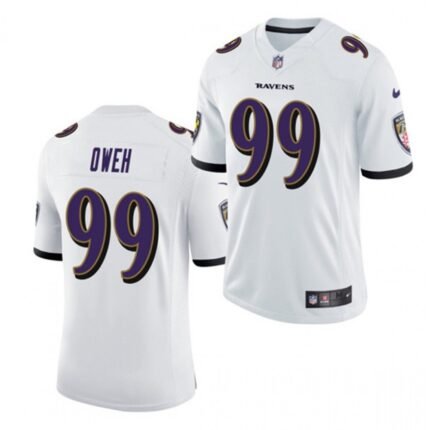 Men's Baltimore Ravens #99 Jayson Oweh White 2021 Vapor Untouchable Limited Stitched Jersey
