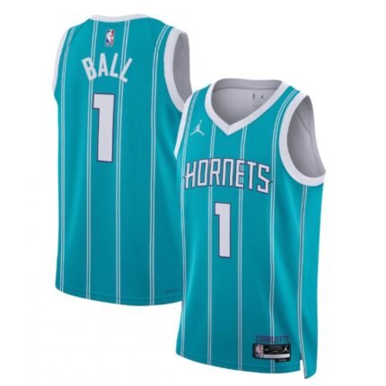Men's Charlotte Hornets #1 LaMelo Ball Teal Swingman Stitched Basketball Jersey