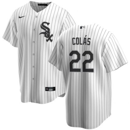 Men's Chicago White Sox #22 Oscar Colas  White Cool Base Stitched Jersey