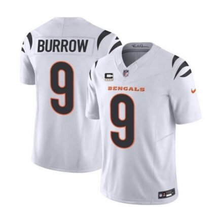 Men's Cincinnati Bengals #9 Joe Burrow White 2023 F.U.S.E. With 4-Star C Patch Vapor Untouchable Limited Stitched Jersey