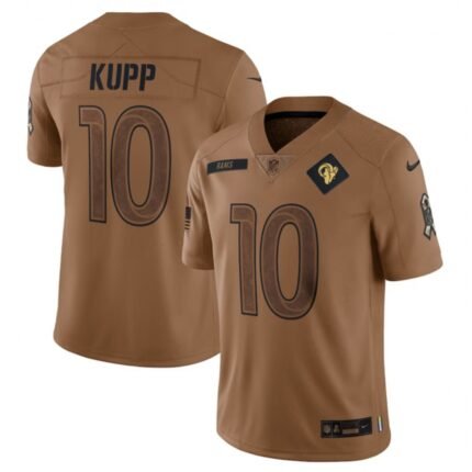 Men's Los Angeles Rams #10 Cooper Kupp 2023 Brown Salute To Service Limited Stitched Football Jersey