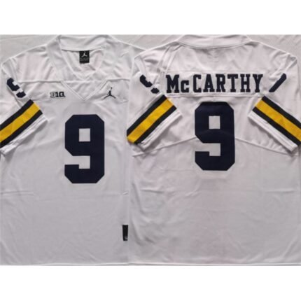 Men's Michigan Wolverines #9 McCARTHY White Stitched Jersey