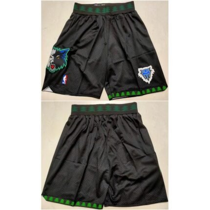 Men's Minnesota Timberwolves Black Shorts (Run Small)