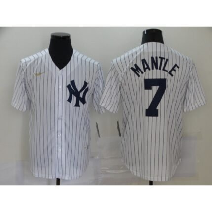 Men's New York Yankees #7 Mickey Mantle New White Throwback Cool Base Stitched Jersey