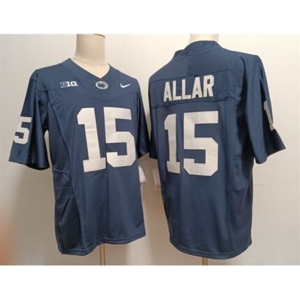Men's Penn State Nittany Lions #15 Drew Allar Navy Stitched Jersey