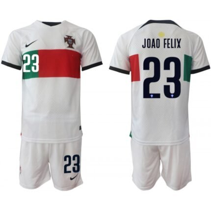 Men's Portugal 23 Joao f elix White Away Soccer Jersey Suit