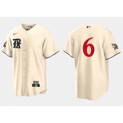 Men's Texas Rangers #6 Josh Jung Cream 2023 City Connect Cool Base Stitched Baseball  Jersey