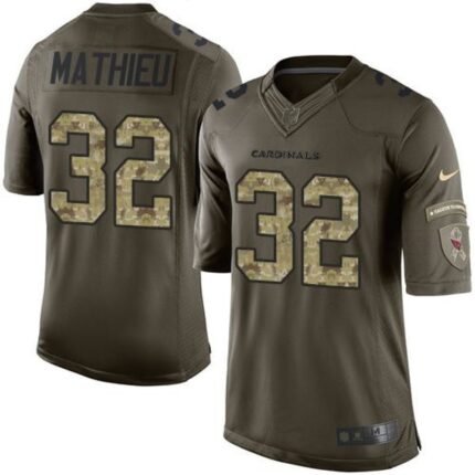 Nike Cardinals #32 Tyrann Mathieu Green Men's Stitched NFL Limited Salute to Service Jersey