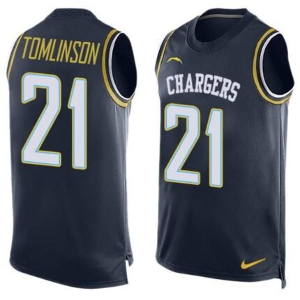 Nike Chargers #21 LaDainian Tomlinson Navy Blue Team Color Men's Stitched NFL Limited Tank Top Jersey