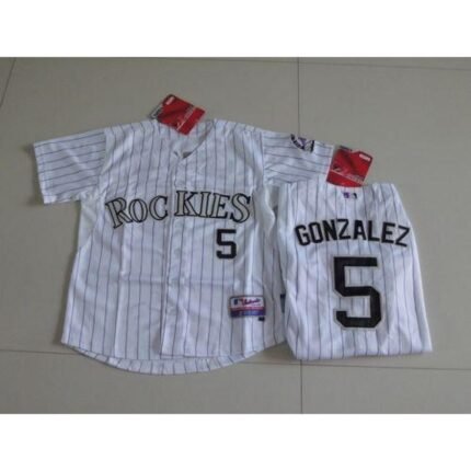 Rockies #5 Carlos Gonzalez White Cool Base Stitched Youth MLB Jersey