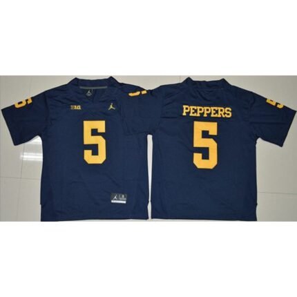 Wolverines #5 Jabrill Peppers Navy Blue Jordan Brand Stitched NCAA Jersey