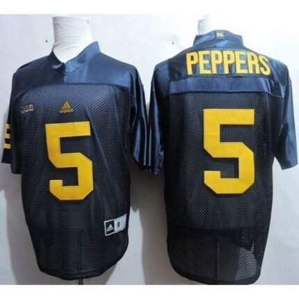 Wolverines #5 Jabrill Peppers Navy Blue Stitched NCAA Jersey