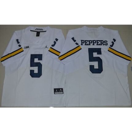 Wolverines #5 Jabrill Peppers White Jordan Brand Elite Stitched NCAA Jersey