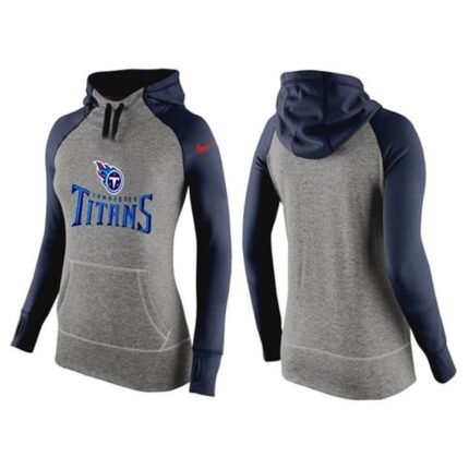 Women's Nike Tennessee Titans Performance Hoodie Grey & Dark Blue_1