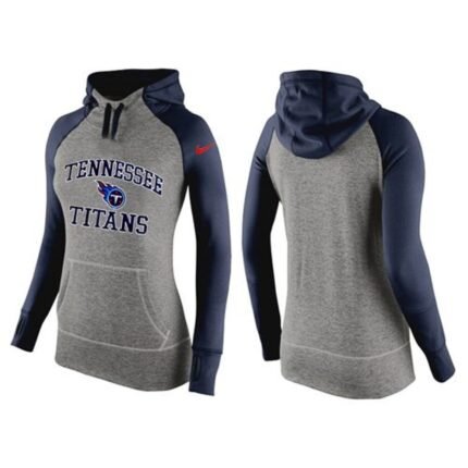 Women's Nike Tennessee Titans Performance Hoodie Grey & Dark Blue_2