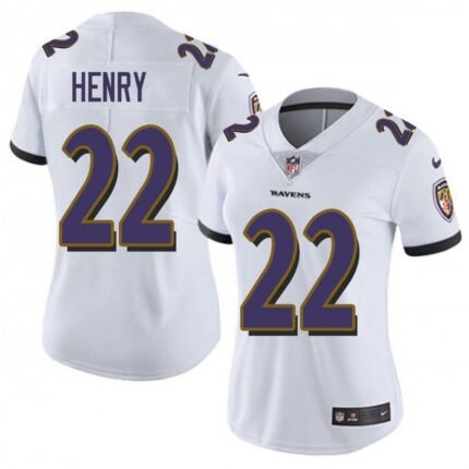 Women's Baltimore Ravens #22 Derrick Henry  White Vapor Untouchable Limited NFL Jersey