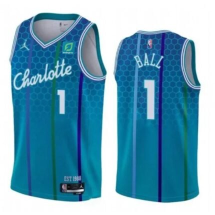 Youth Charlotte Hornets #1 LaMelo Ball Teal 2021-22 City Edition Stitched Basketball Jersey