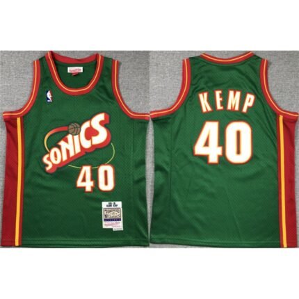 Youth Oklahoma City Thunder #40 Shawn Kemp Green Stitched Basketball  Jersey