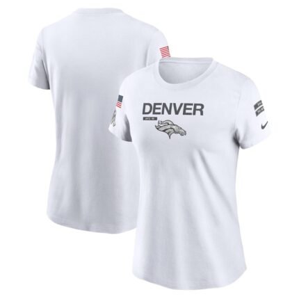 Women's Denver Broncos  Nike White 2024 Salute To Service Legend Performance T-Shirt